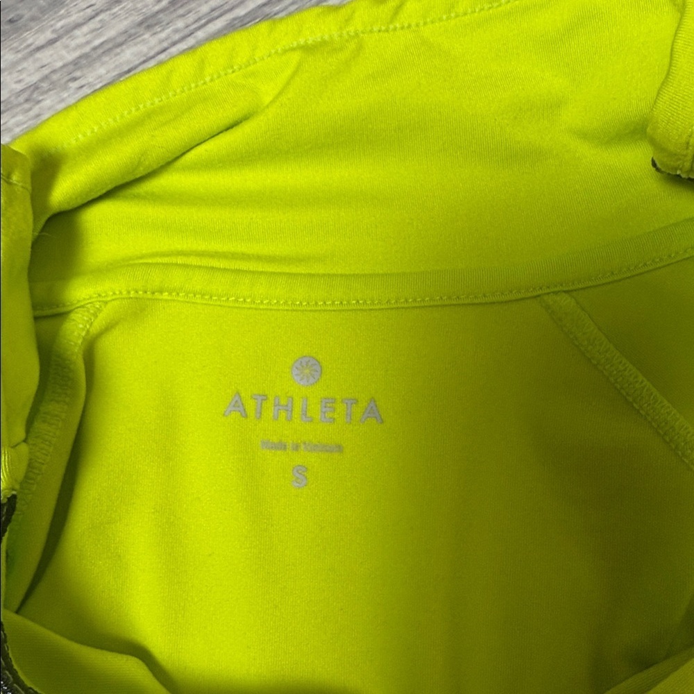 Athleta Safety Yellow Quarter-Zip Pullover Size Small - Picture 9 of 9